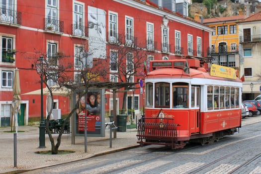 Streetcar in Alfama, Lisbon