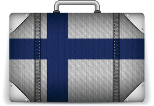 Finland Travel Luggage with Flag for Vacation