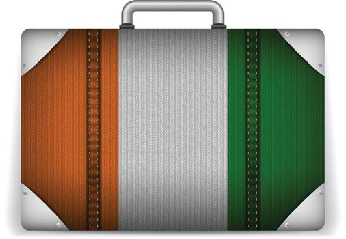 Ireland Travel Luggage with Flag for Vacation