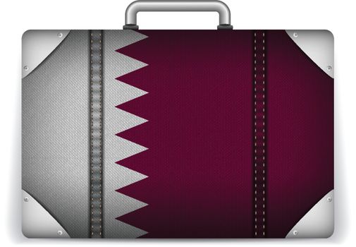 Qatar Travel Luggage with Flag for Vacation