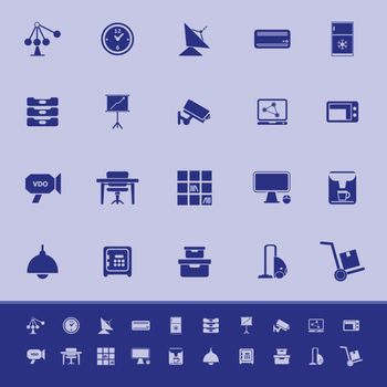 General office color icons on blue background