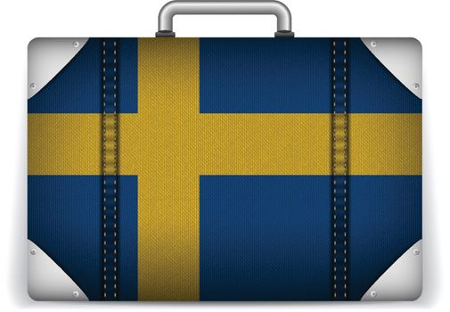 Sweden Travel Luggage with Flag for Vacation
