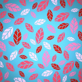 Illustration of Abstract Multicolored Leaves Background 