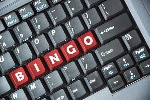 Red bingo key on keyboard