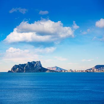 Ifach Penon view of calpe from Moraira in Alicante