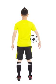 soccer player holding a soccer