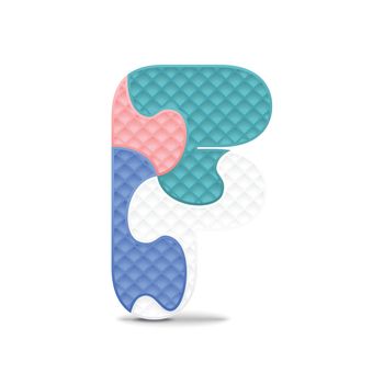 Letter F written with alphabet puzzle - vector illustration