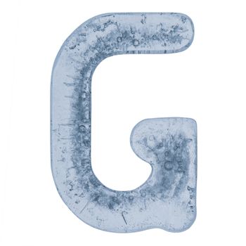 Letter G in ice