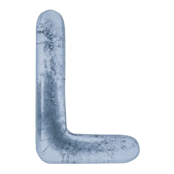 Letter L in ice