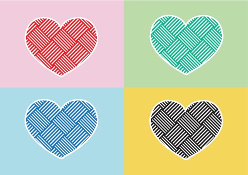 Heart Icon and Hearts symbol lines abstract idea design