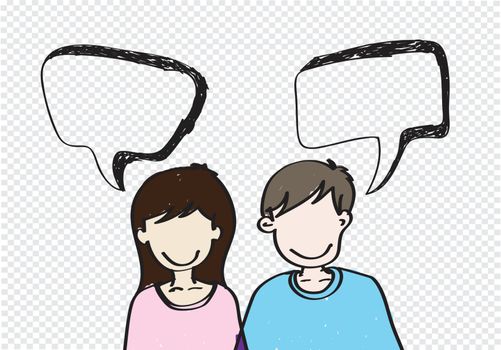 people icons with dialog speech bubbles