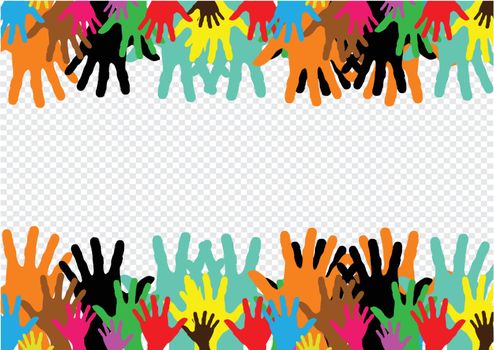 Background colorful silhouette hands design