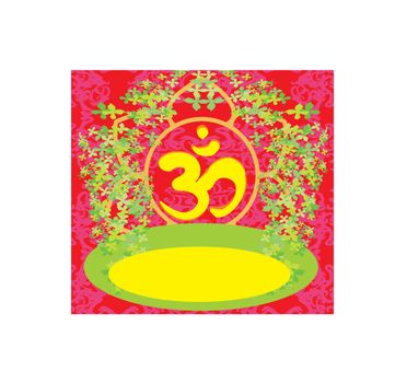 om aum symbol on a red background