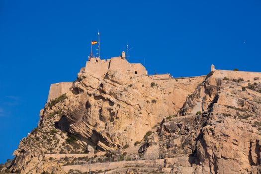 Alicante Santa Barbara castle in Mediterranean spain