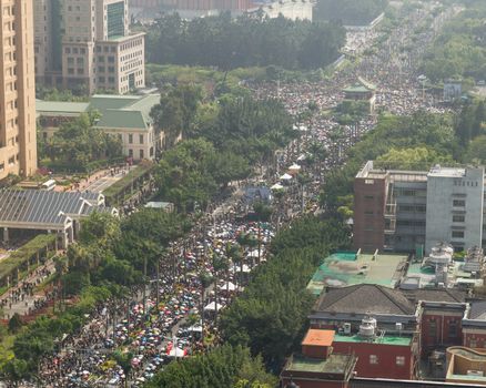 TAIPEI, TAIWAN, March 30 2014. Hundreds of thousands of people p