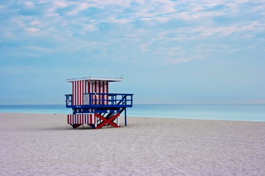 Miami beach, Florida USA. Empty beach