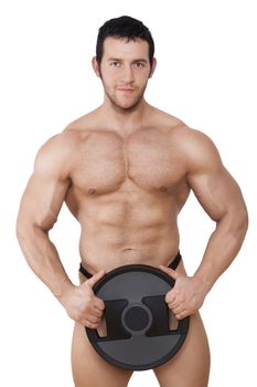 Muscular bodybuilder.