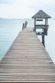 Wooden bridge into the sea. Property is located at the end of the runway into the sea.