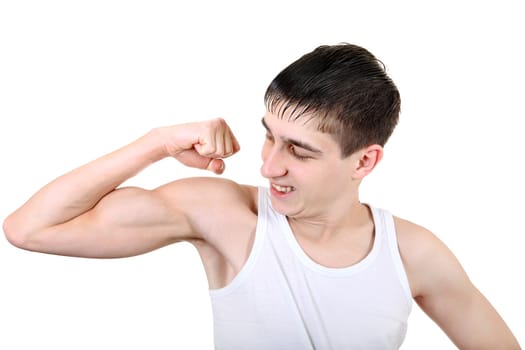 Teenager Muscle Flexing