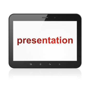 Marketing concept: Presentation on tablet pc computer
