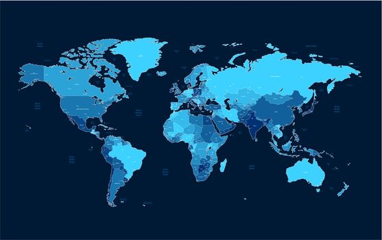 Dark blue detailed World map