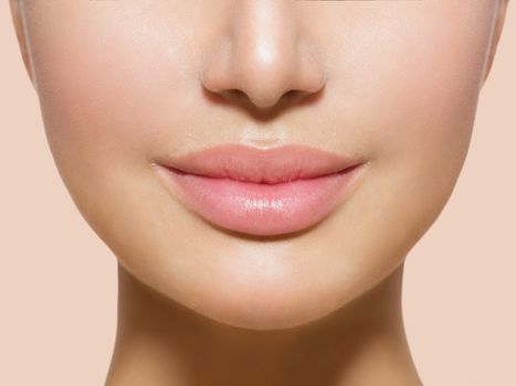 Beautiful Perfect Lips. Sexy Mouth Closeup