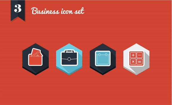 Corporate business flat icons set 