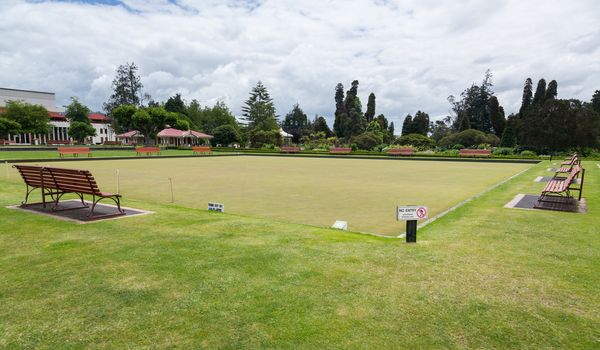 Bowling green in Rotorua in Government Park NZ