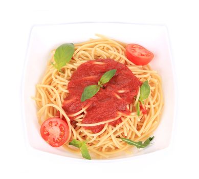 Tasty italian pasta with tomato sauce.