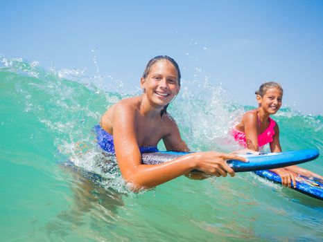 Summer vacation - surfer girls.
