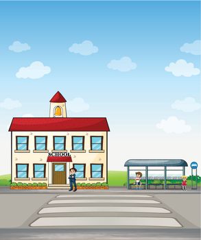 School and bus stop