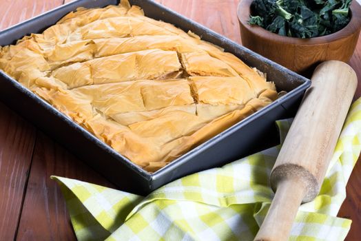 Spanakopita Greek Pastry with spinach