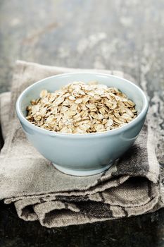 Rolled oats in a bowl 