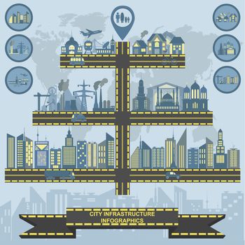 Set of elements infrastructure city, vector infographics