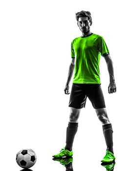 soccer football player young man standing defiance silhouette
