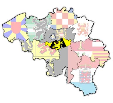 Walloon Brabant on map of belgium