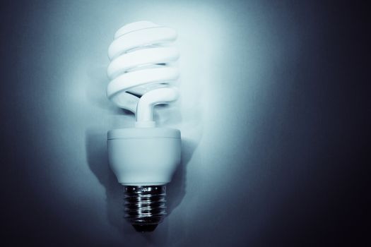 Power saving light bulb closeup