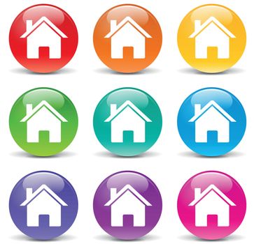 Vector illustration of home set icons on white background