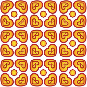 pattern fiery hearts