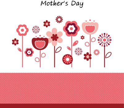 Greeting with flowers for Mother's Day isolated on white