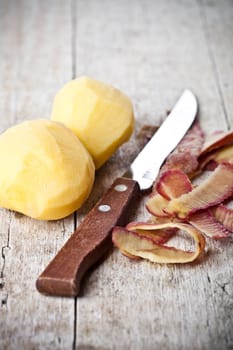healthy organic peeled potatoes