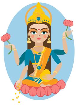 Lakshmi deity illustration.