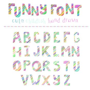 Cute hand drawn alphabet made in vector. ABC for your design. Easy to use and edit letters.