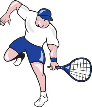 Tennis Player Racquet Cartoon