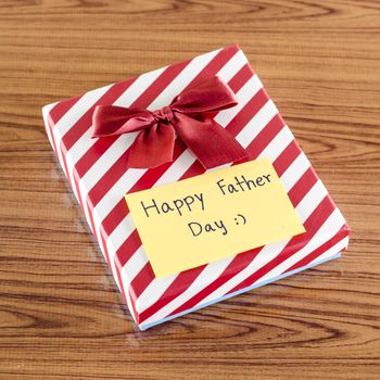 gift box with card write happy father day