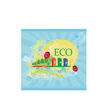 ecology card design, segregation of garbage 