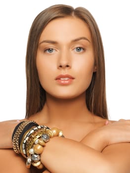 beautiful woman with bracelets