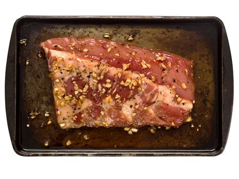 rack of rustic raw marinated pork rib