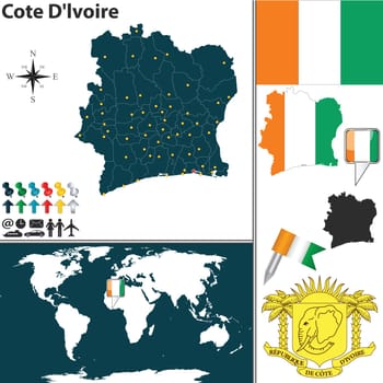 Map of Cote D'lvoire