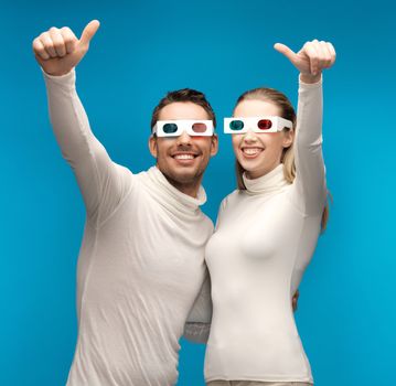 man and woman with 3d glasses